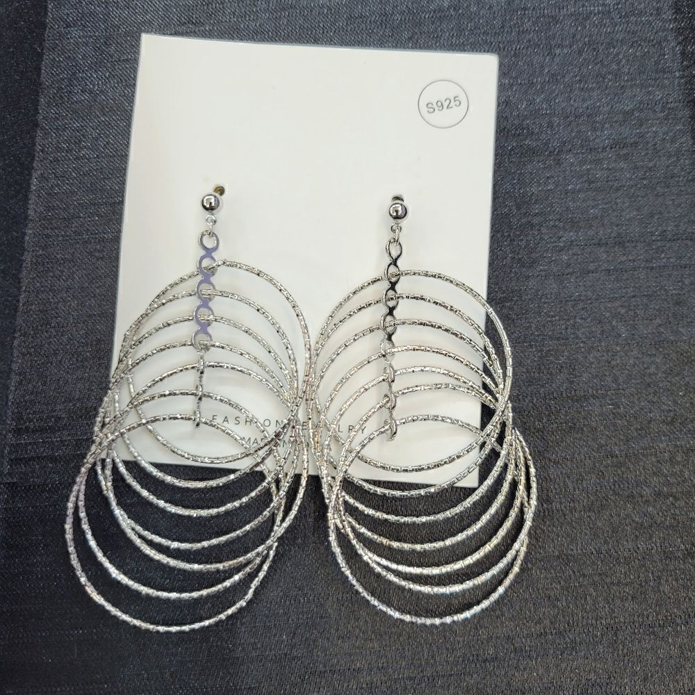 Brand New Circles Silver Earrings